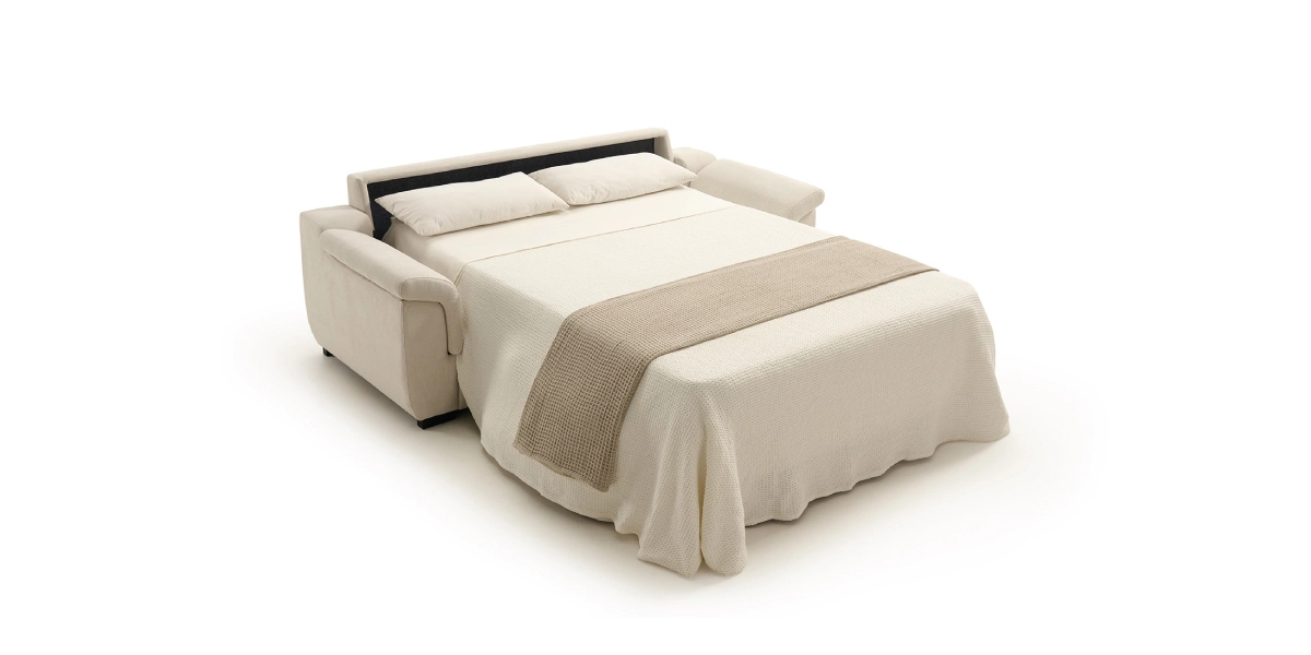 O sofá-cama Zaira combina elegância, funcionalidade e conforto, tornando-se a escolha ideal para quem procura um sofá moderno e prático para o dia a dia.